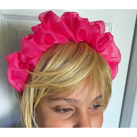New Headband chiffon Pink hair accessories - Picture 6 of 8